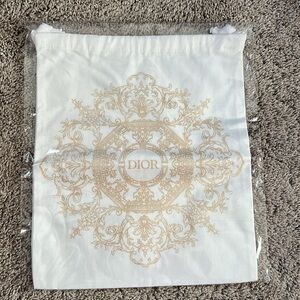 Dior White and Gold Dust Bag